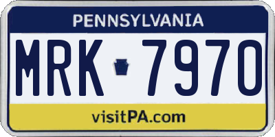 PA license plate MRK7970