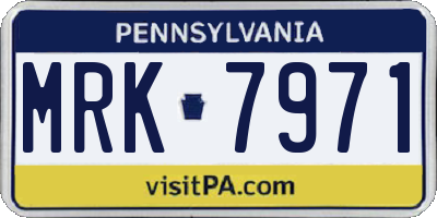 PA license plate MRK7971