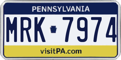 PA license plate MRK7974