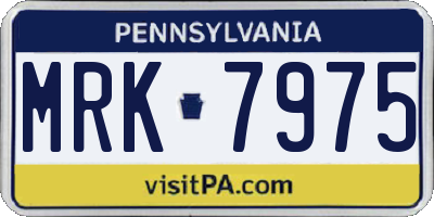 PA license plate MRK7975