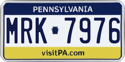 PA license plate MRK7976