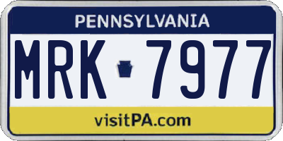 PA license plate MRK7977