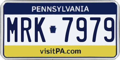 PA license plate MRK7979