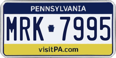 PA license plate MRK7995