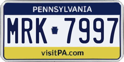 PA license plate MRK7997