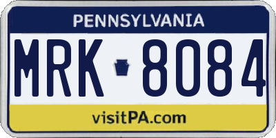 PA license plate MRK8084