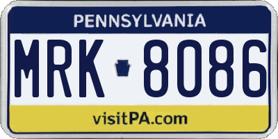 PA license plate MRK8086