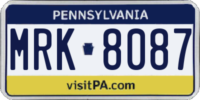 PA license plate MRK8087