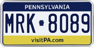 PA license plate MRK8089