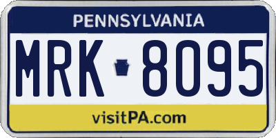 PA license plate MRK8095
