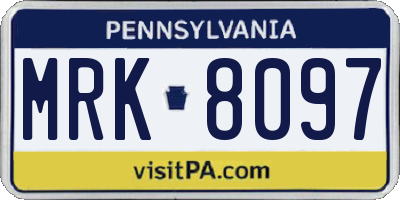 PA license plate MRK8097