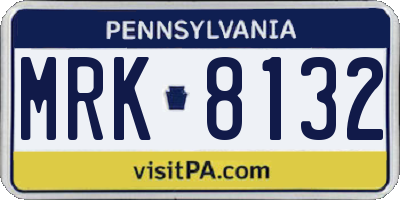 PA license plate MRK8132