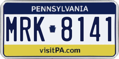 PA license plate MRK8141