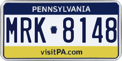 PA license plate MRK8148