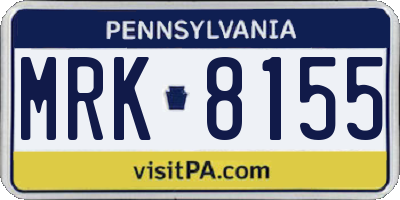 PA license plate MRK8155