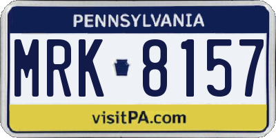 PA license plate MRK8157