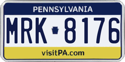 PA license plate MRK8176
