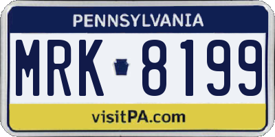 PA license plate MRK8199