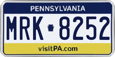 PA license plate MRK8252