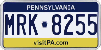 PA license plate MRK8255