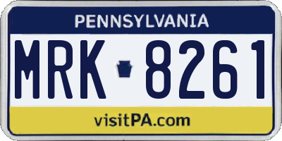 PA license plate MRK8261