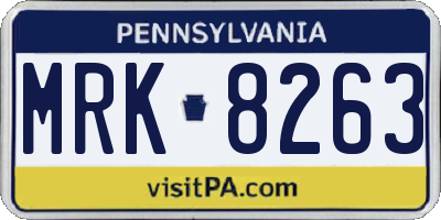 PA license plate MRK8263