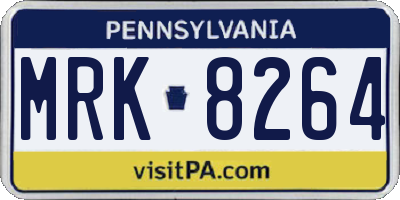 PA license plate MRK8264