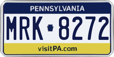 PA license plate MRK8272