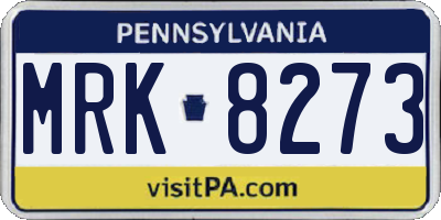 PA license plate MRK8273