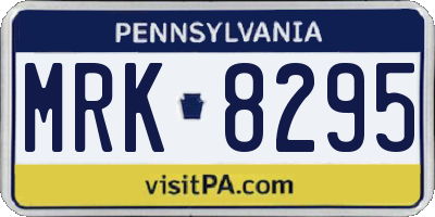 PA license plate MRK8295