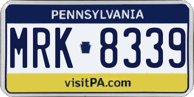 PA license plate MRK8339