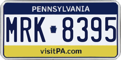 PA license plate MRK8395