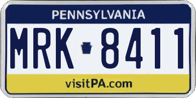 PA license plate MRK8411
