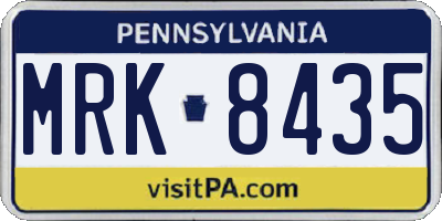 PA license plate MRK8435