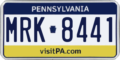 PA license plate MRK8441