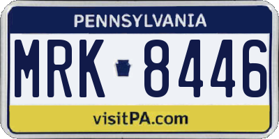 PA license plate MRK8446