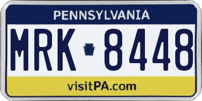 PA license plate MRK8448