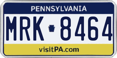 PA license plate MRK8464