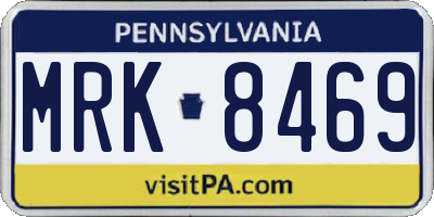 PA license plate MRK8469
