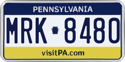 PA license plate MRK8480