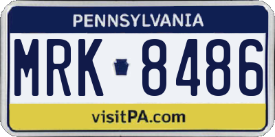 PA license plate MRK8486