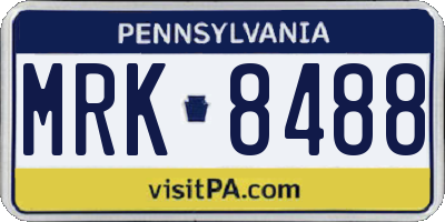 PA license plate MRK8488