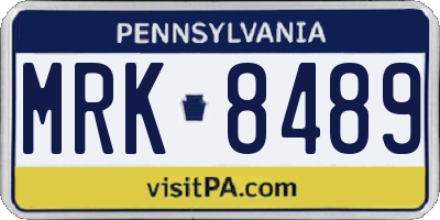 PA license plate MRK8489