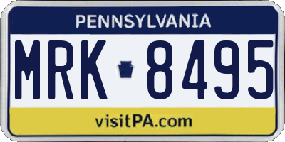 PA license plate MRK8495