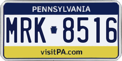 PA license plate MRK8516