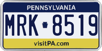 PA license plate MRK8519