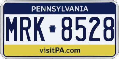 PA license plate MRK8528