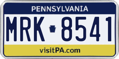 PA license plate MRK8541