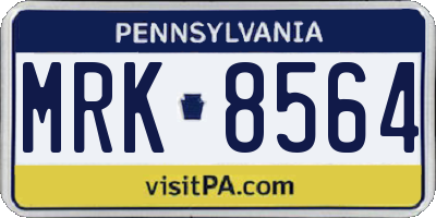 PA license plate MRK8564