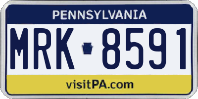 PA license plate MRK8591